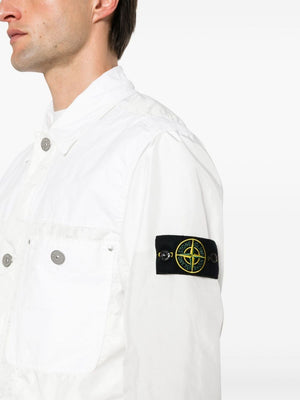 STONE ISLAND White TELA BOLSILLOS Jacket for Men - SS24 Collection