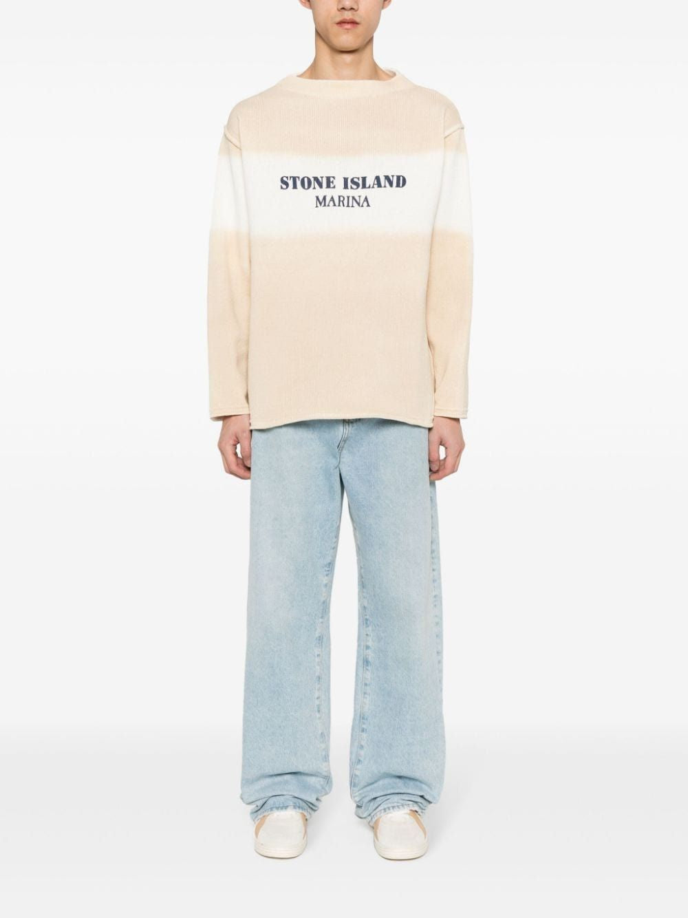 STONE ISLAND Men's Naturbeige Knit Sweater for SS24 Season