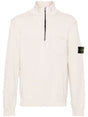 STONE ISLAND Men's White Zippered Sweatshirt - 24SS Season - Long Tops