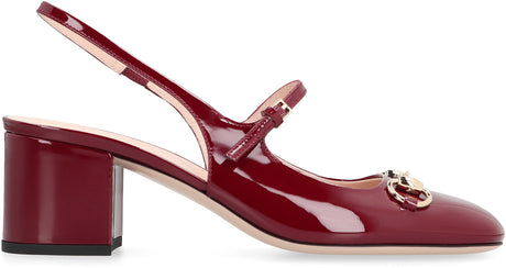 GUCCI Patent Leather Slingback Pumps