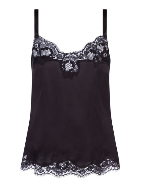 DOLCE & GABBANA Satin Lingerie Top with Sweetheart Neckline