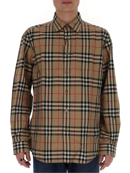 BURBERRY Men's Beige 24SS Long Top for a Stylish and Casual Look