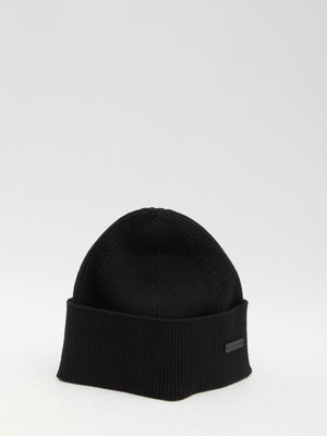 SAINT LAURENT Ribbed Cashmere Beanie for Men - FW24