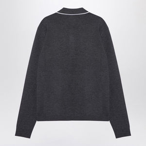 GUCCI Wool Mélange Long Sleeve Polo Shirt