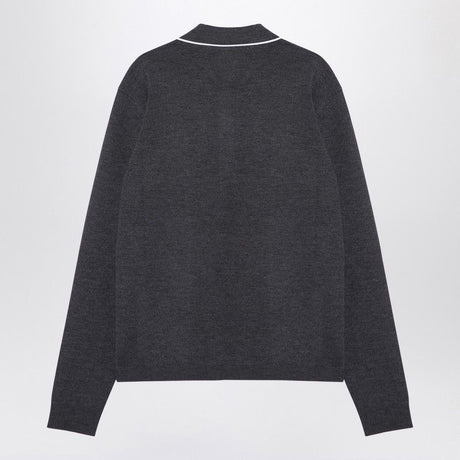 GUCCI Wool Mélange Long Sleeve Polo Shirt