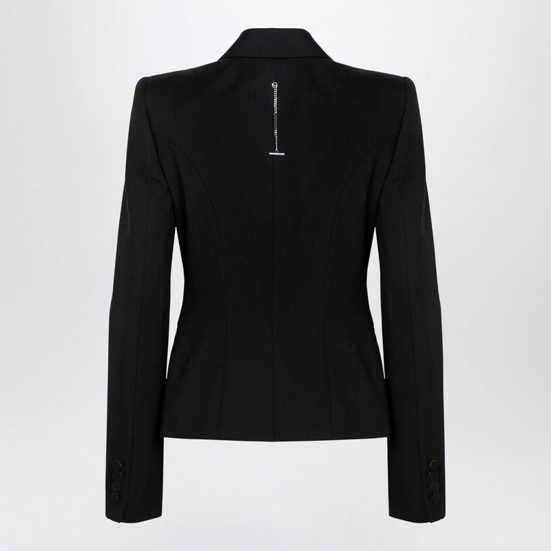 ALEXANDER MCQUEEN Chic Black Single-Breasted Wool Jacket for Women