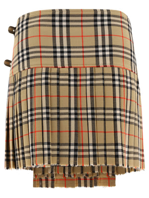 BURBERRY Exquisite Check Mini Kilt Skirt - UK Size 8