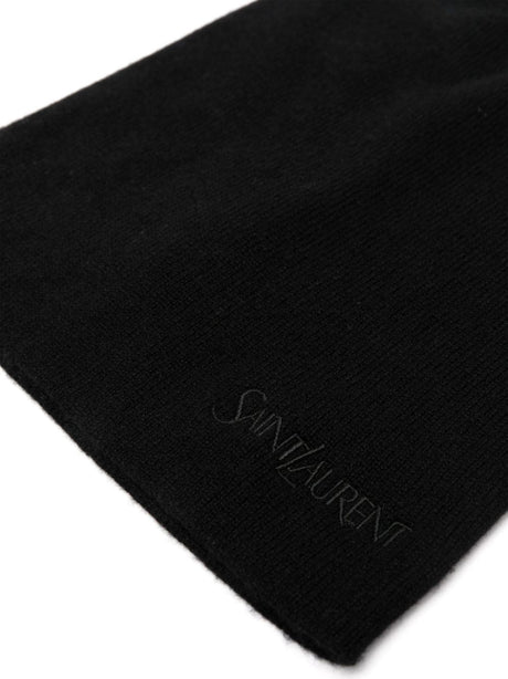 SAINT LAURENT Wool Beanie with Embroidered Logo