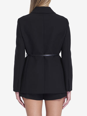 GUCCI Women's Creased Pleated Jacket with Detachable Belt