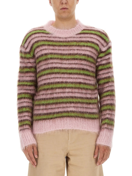 MARNI Comfort Fit Striped Knit Shirt