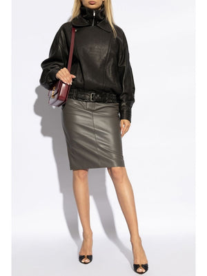 SAINT LAURENT Leather Pencil Skirt