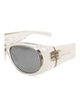 SAINT LAURENT Translucent Crystal Logo Sunglasses for Women