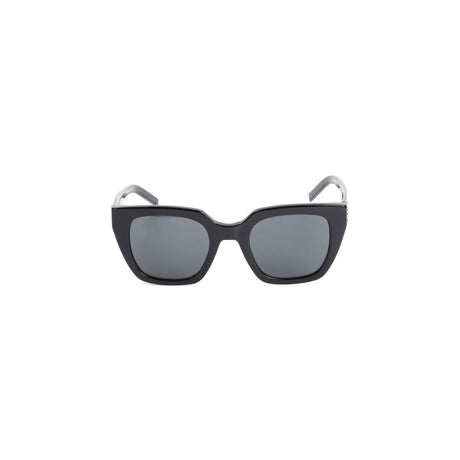 SAINT LAURENT Chic Golden Logo Black Sunglasses with Gray Lenses