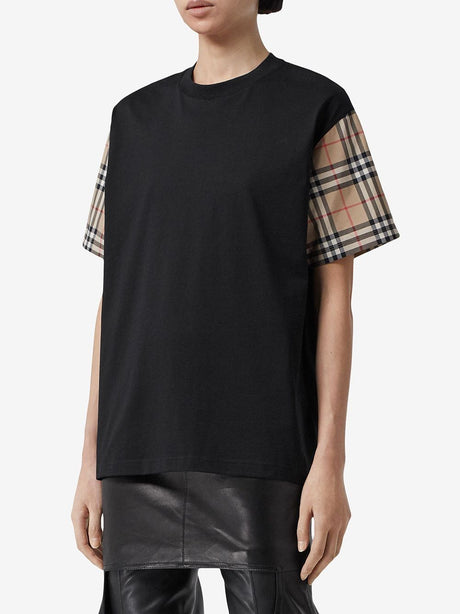 BURBERRY Black Checked Cotton Top for Women - SS24 Collection