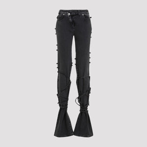 ALEXANDER MCQUEEN Tied High-Waist Jeans for Women