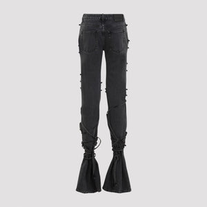 ALEXANDER MCQUEEN Tied High-Waist Jeans for Women