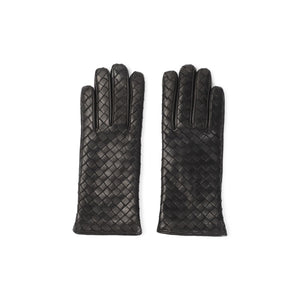 BOTTEGA VENETA Intricately Woven Leather Gloves for Women - Fall/Winter 2024