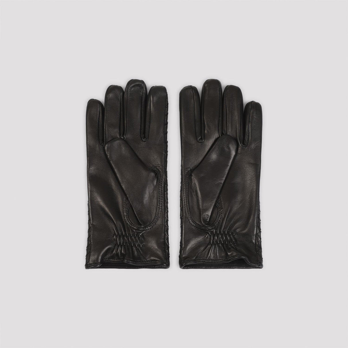 BOTTEGA VENETA Intreccio Leather Gloves for Men