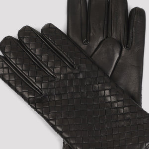 BOTTEGA VENETA Intreccio Leather Gloves for Men