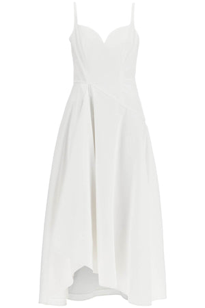 ALEXANDER MCQUEEN Sweetheart Midi Dress with Asymmetrical Hem