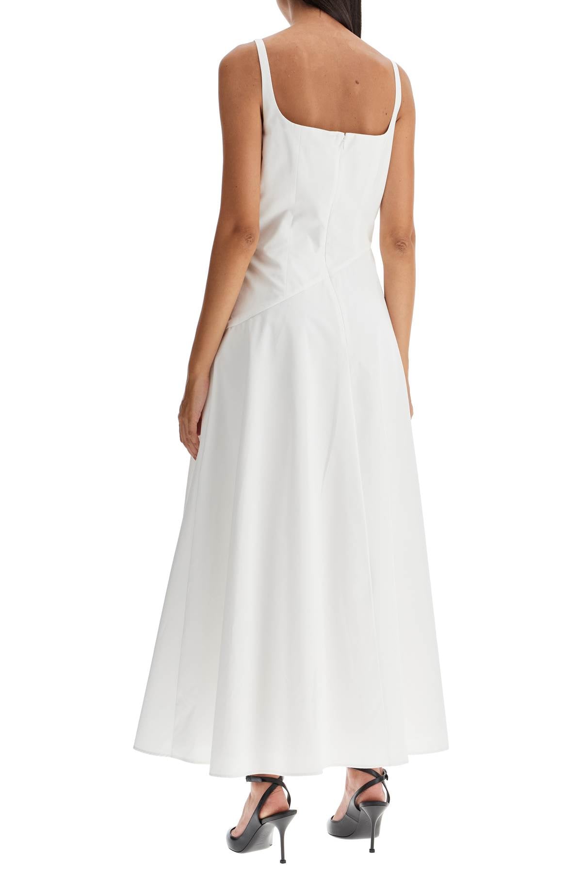 ALEXANDER MCQUEEN Sweetheart Midi Dress with Asymmetrical Hem