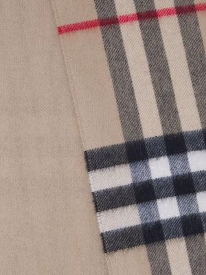 BURBERRY Reversible Check Cashmere Scarf for Men in Tan