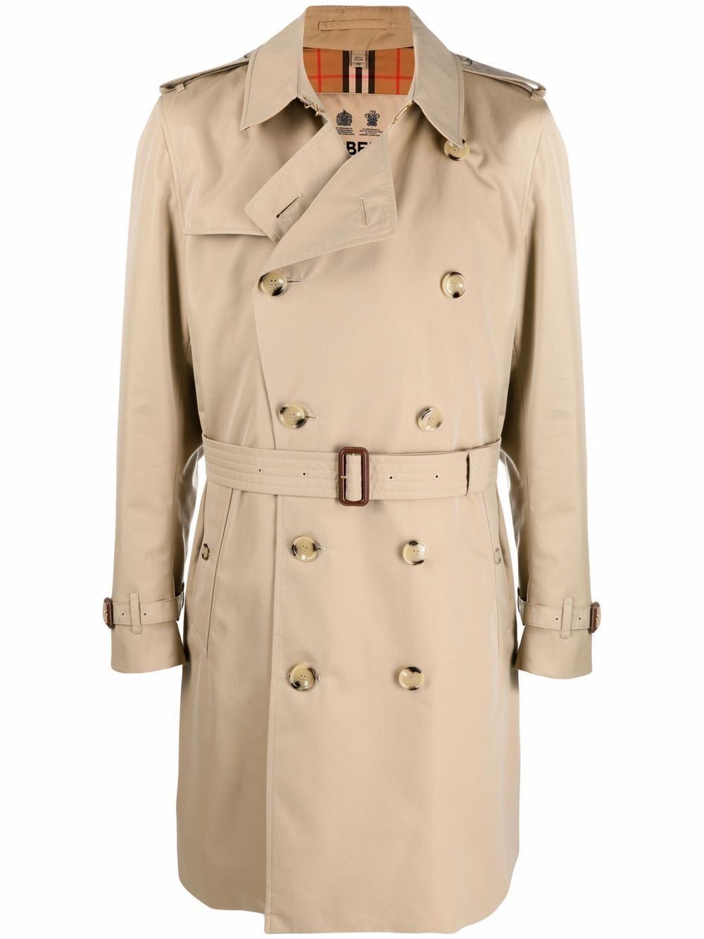 BURBERRY Men's Kensington Midi Trench Jacket in Beige for SS23