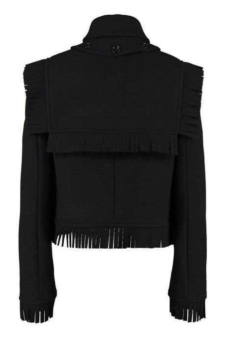 BURBERRY Stylish Fringed Women's Wool Blend Double-Breasted Jacket for FW21