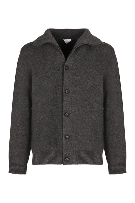 BOTTEGA VENETA Classic Wool Cardigan with Leather Knot Buttons - Regular Fit