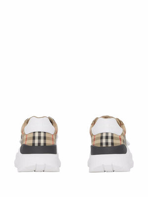 BURBERRY Stylish Low-Top Sneaker with Vintage Check Print and Contrasting Color Inserts for Men