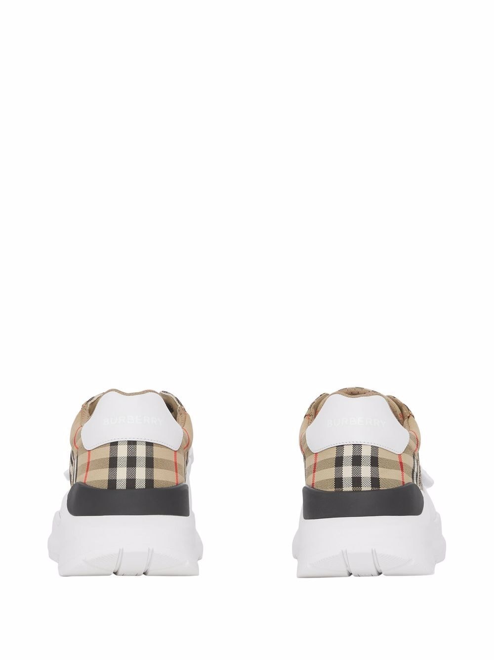 Giày Sneaker Thấp Organic Cotton Beige và Trắng Với Họa Tiết Check Nam