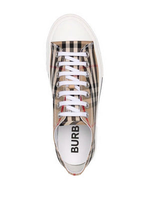 Beige Vintage Check Sneakers للرجال - SS24