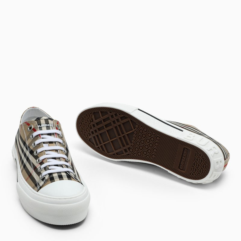 Beige Vintage Check Sneakers للرجال - SS24