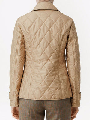 BURBERRY Beige Diamond-Quilted Jacket for Women - SS24