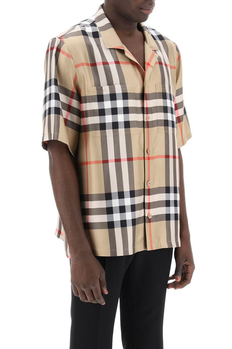 BURBERRY Multicolor Short-Sleeved Silk Tartan Shirt for Men