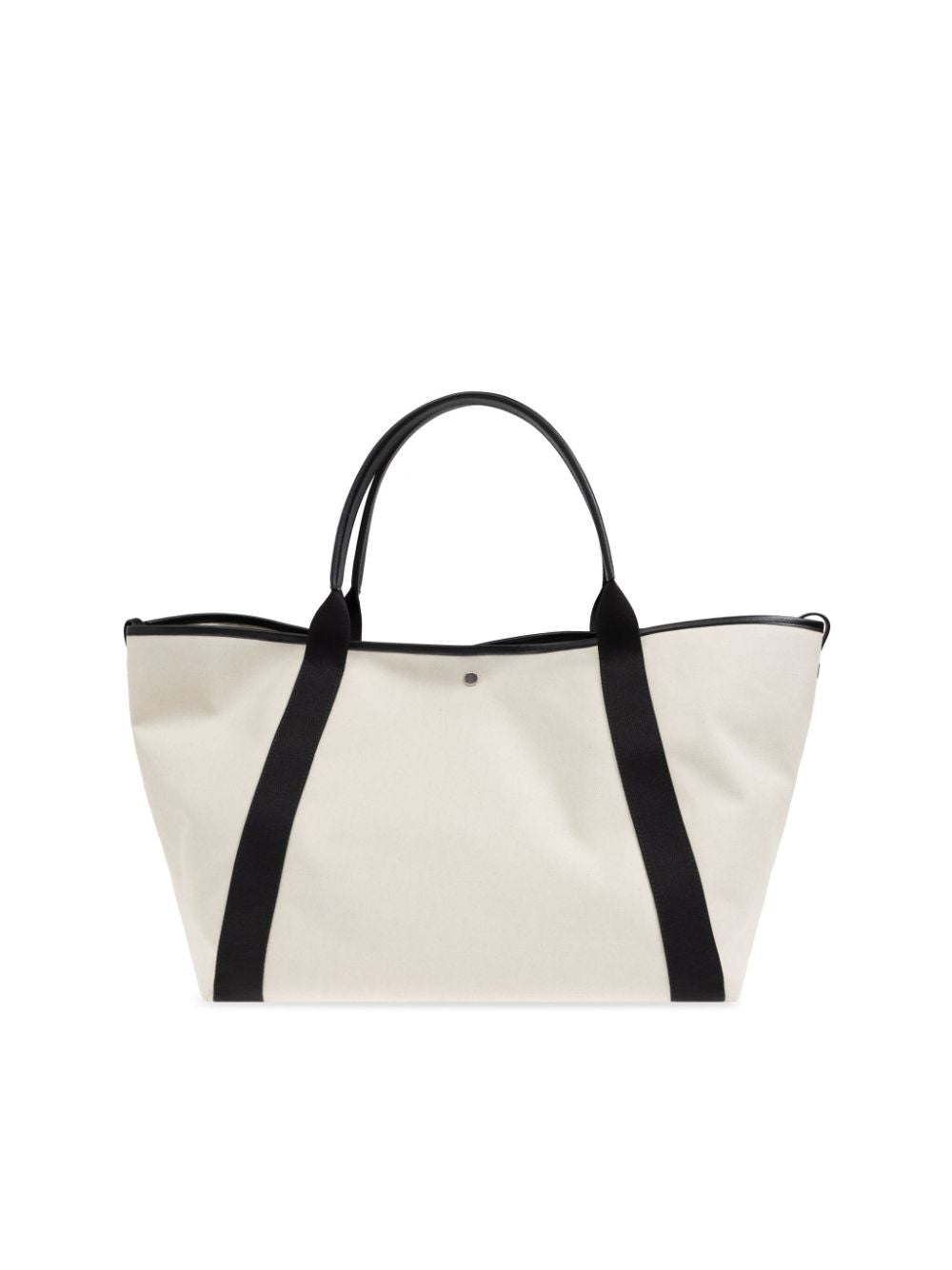 BALENCIAGA Natural Canvas Combi Black Mini Tote Handbag