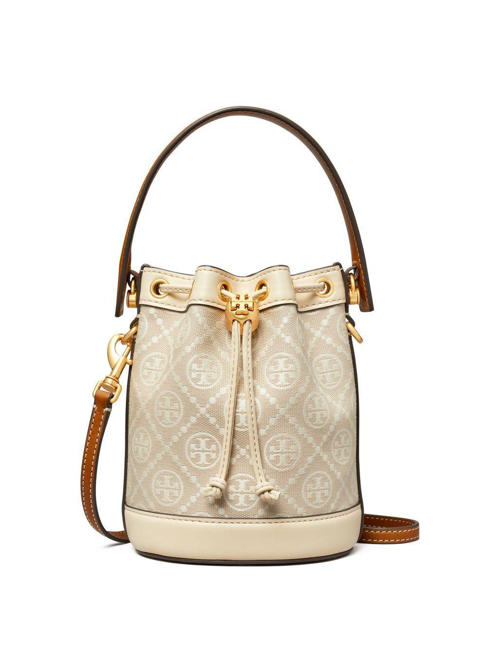 TORY BURCH T Monogram Mini Bucket Handbag - Pennsylvania Dutch Quilt Inspired