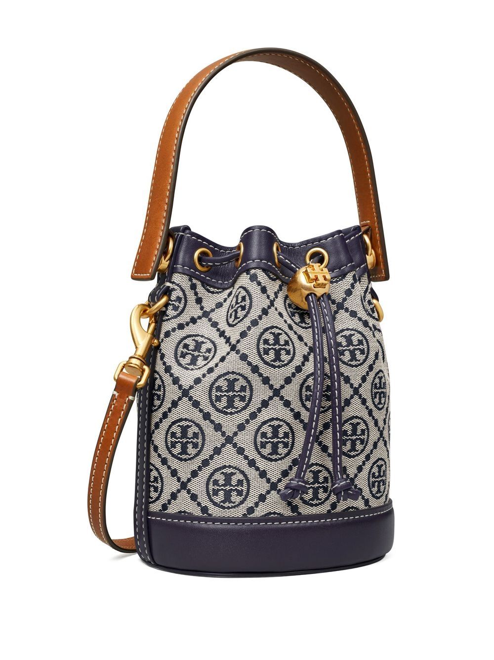 TORY BURCH T Monogram Mini Bucket Handbag - Pennsylvania Dutch Quilt Inspired