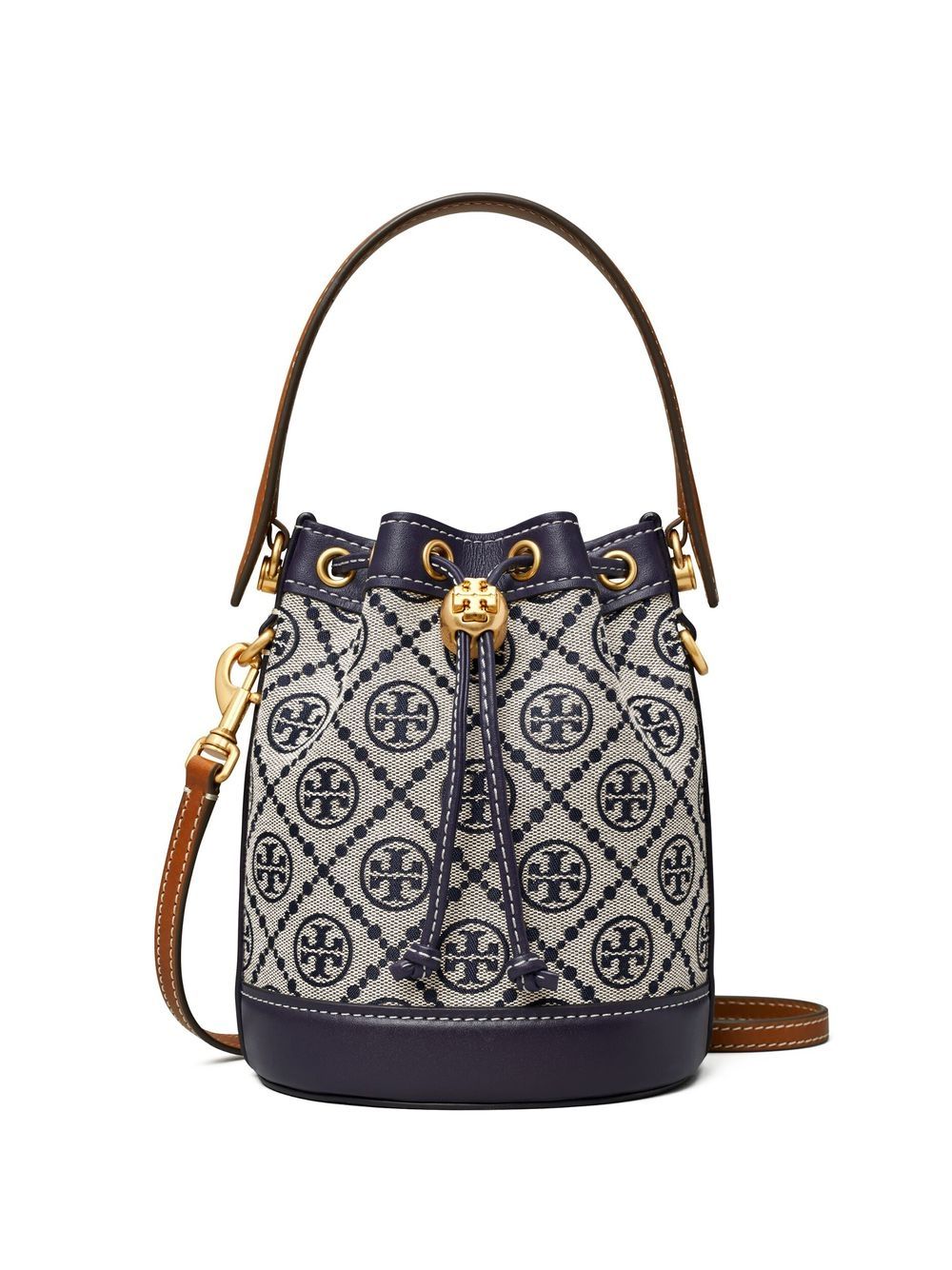 TORY BURCH T Monogram Mini Bucket Handbag - Pennsylvania Dutch Quilt Inspired