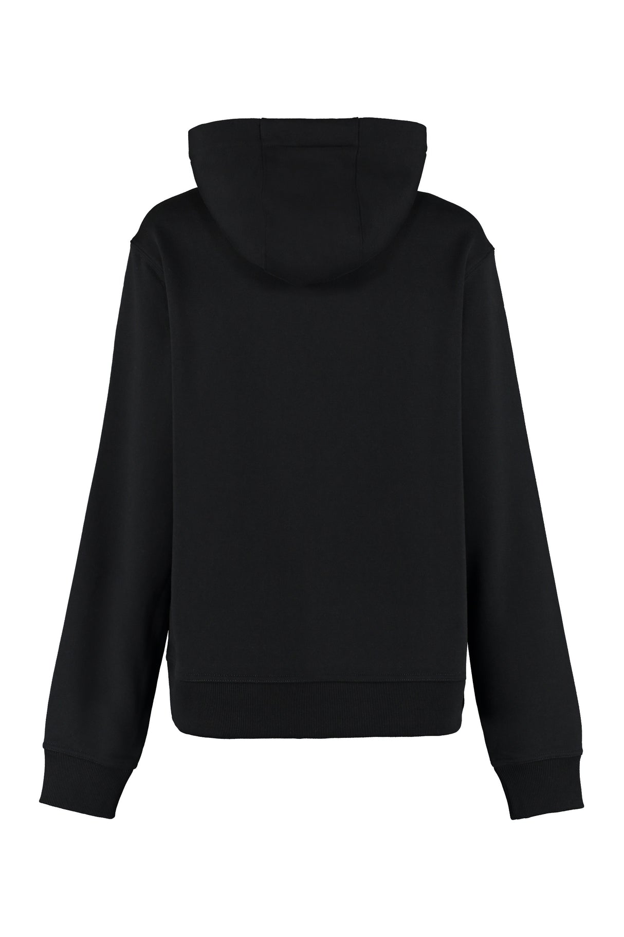 Black Hoodie with Ribbed Edges for Men - 2024 Collection