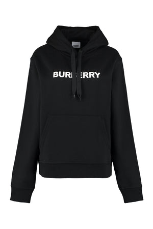 BURBERRY Black Hoodie with Ribbed Edges for Men - 2024 Collection