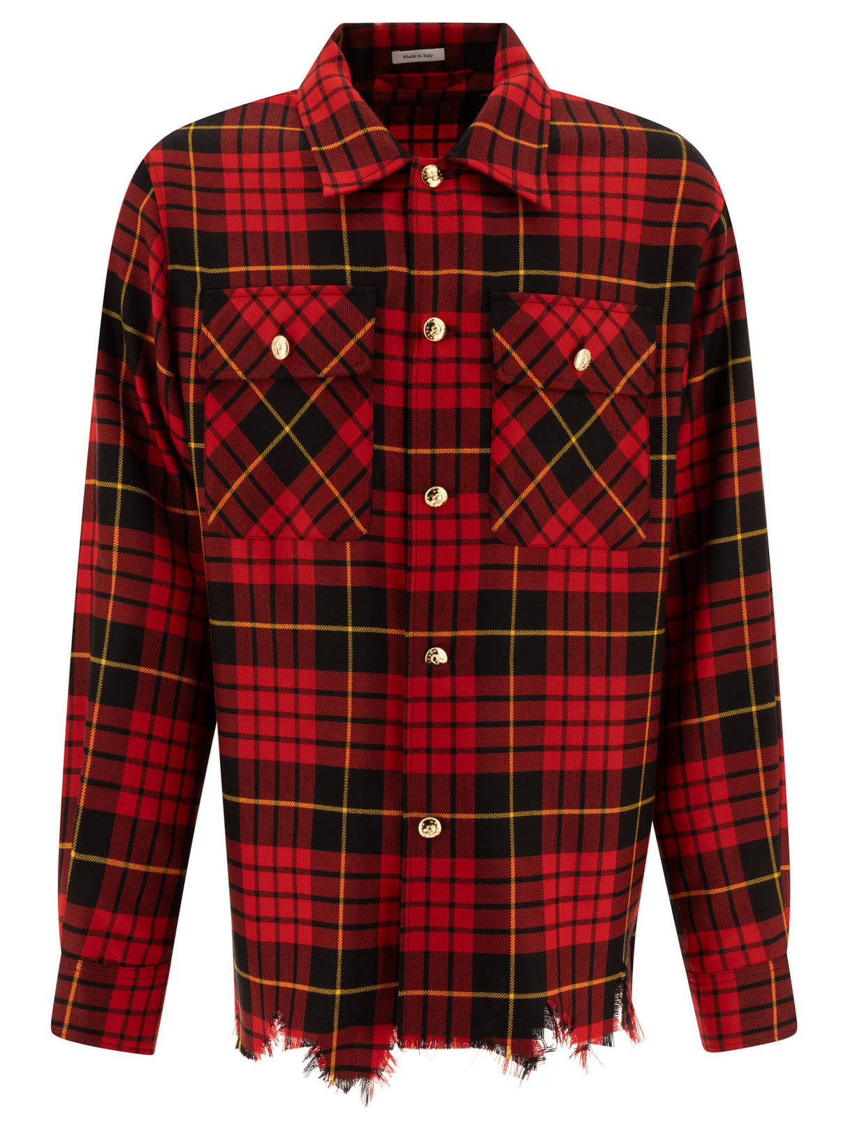 ALEXANDER MCQUEEN Distressed Tartan Overshirt for Men - Regular Fit