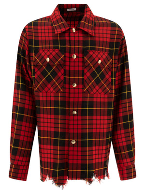 ALEXANDER MCQUEEN Distressed Tartan Overshirt for Men - Regular Fit