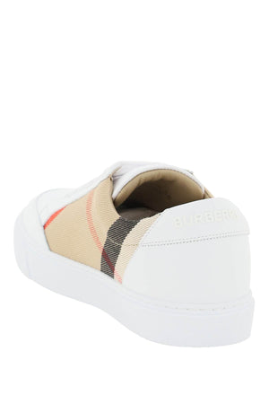 BURBERRY Vintage Check Leather Low-Top Sneakers