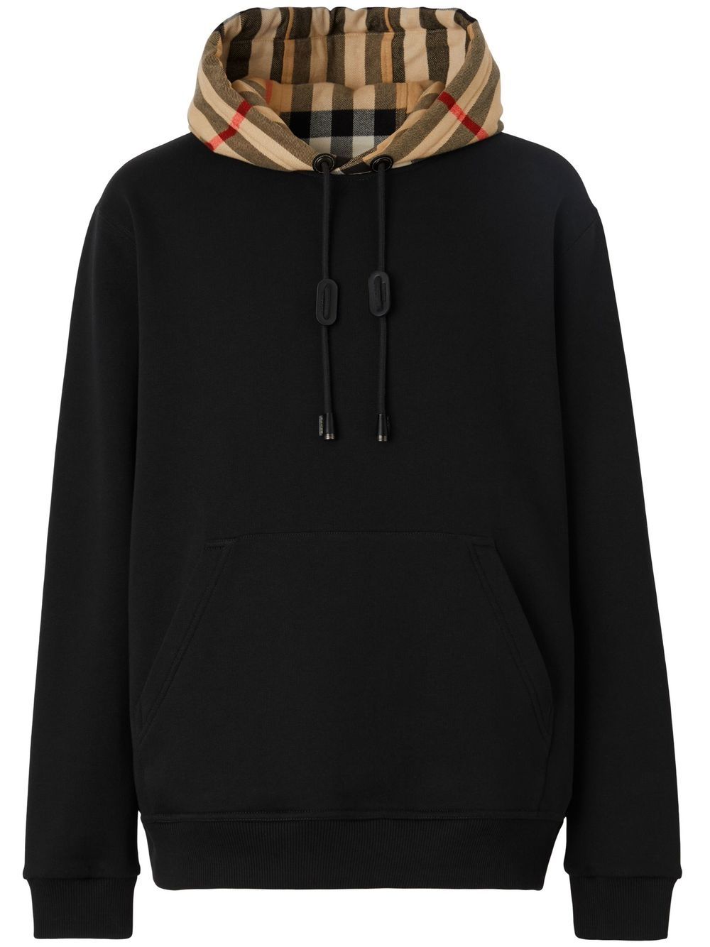 BURBERRY Checkered Hood Cotton Hoodie