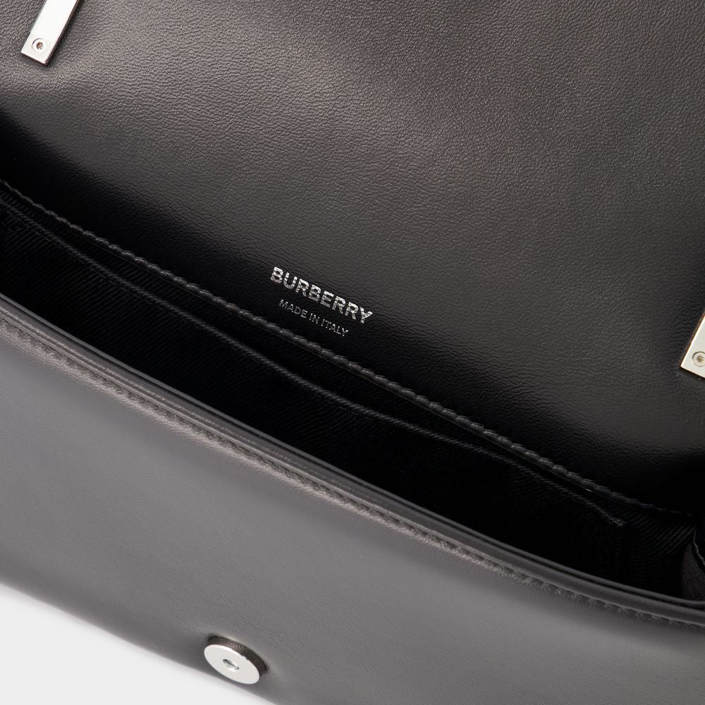 BURBERRY Classic Black Leather Crossbody Handbag for Women