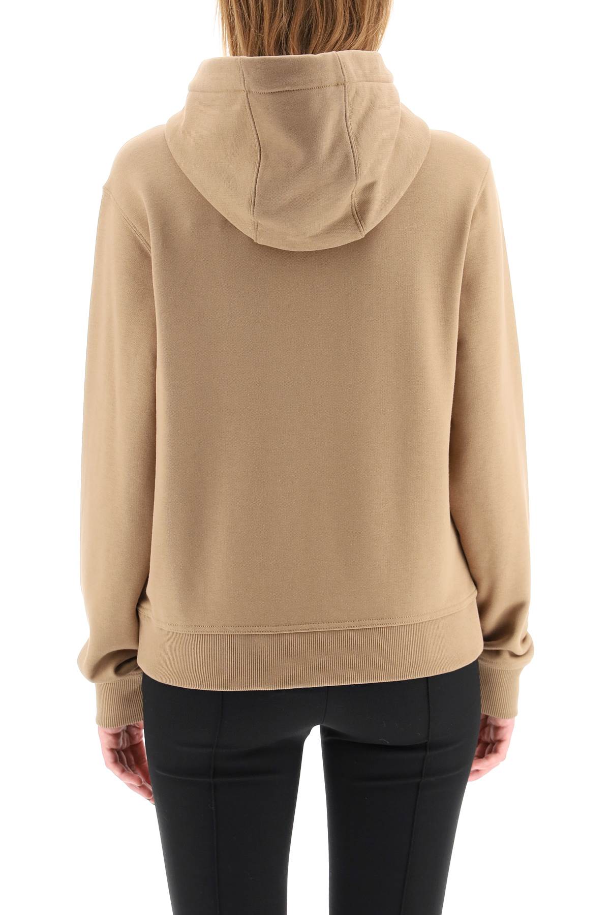 Áo Hoodie Viền Logo Màu Beige Cho Nữ