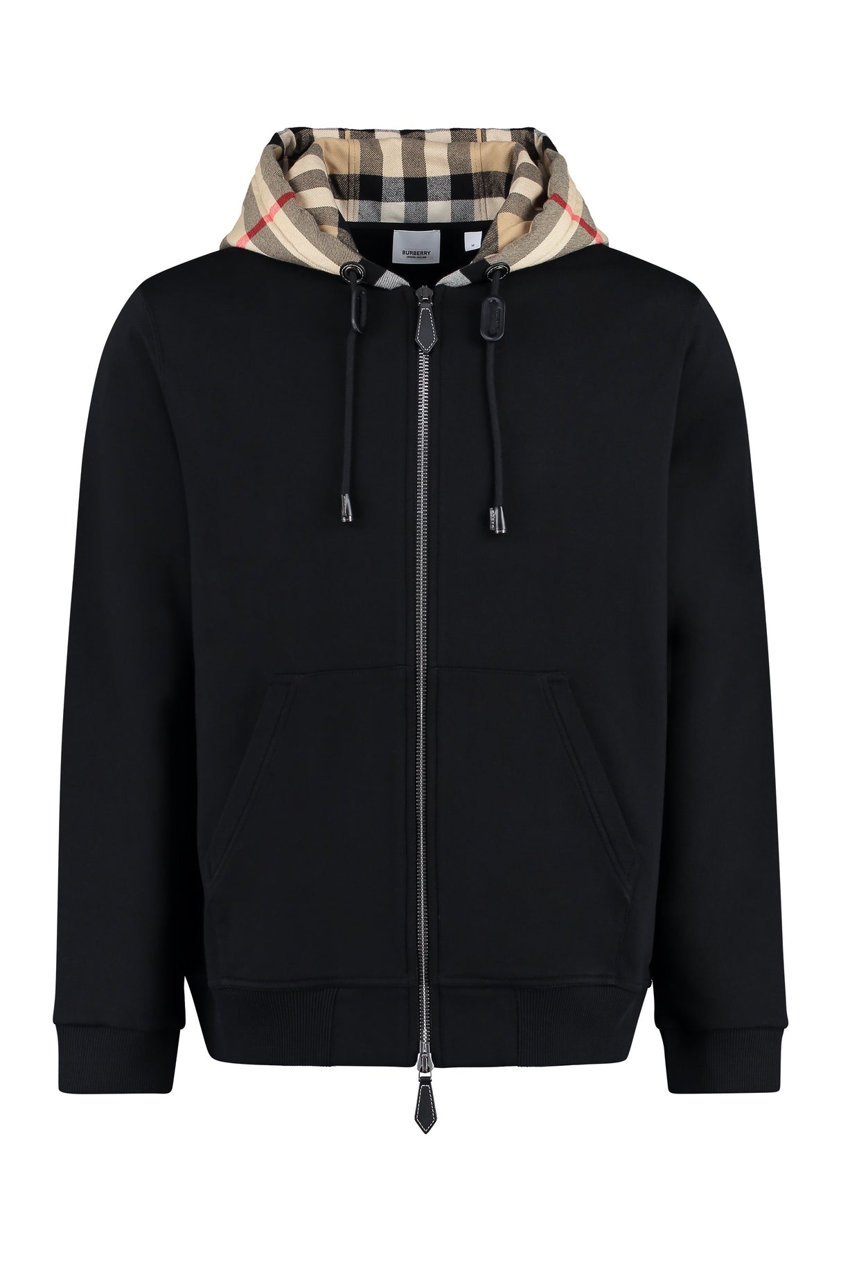 BURBERRY Men's FW23 Zip Hoodie in Black Cotton