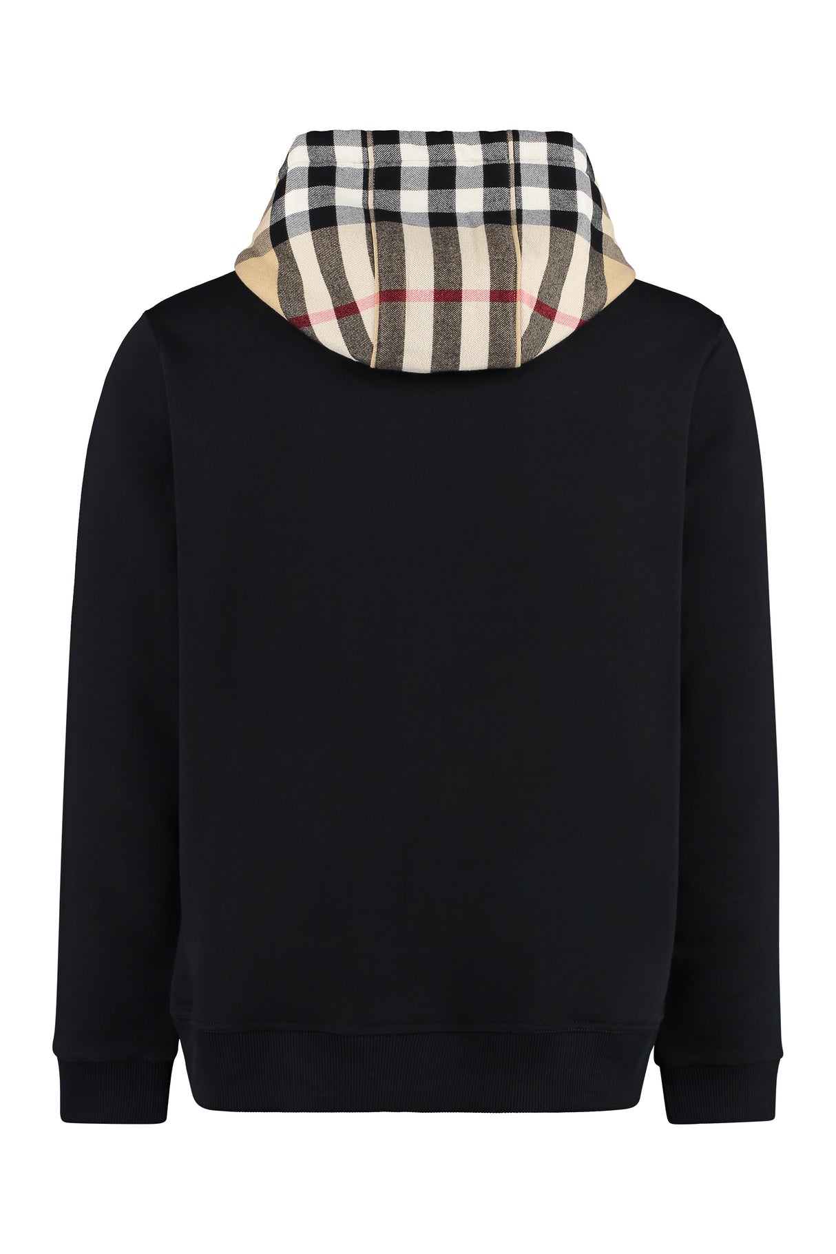 BURBERRY Men's FW23 Zip Hoodie in Black Cotton