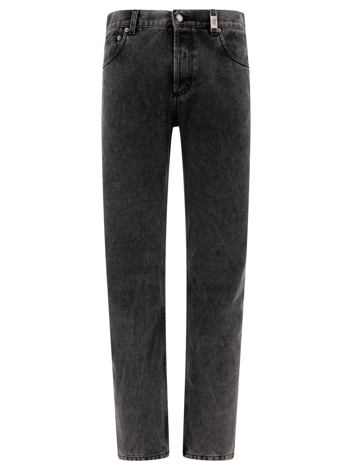 ALEXANDER MCQUEEN Metal Plate Regular Fit Mid Rise Straight Jeans